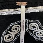 Free People Embroidered Boho Short Sleeve Muse Black Top Linen Blend Women’s S Photo 7