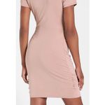 EXPRESS  Ruched‎ Bodycon T Shirt Dress Beige XS Short Sleeve Casual Everyday Photo 1