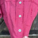 EUC John Mark Linen Ruched Sleeve
Button Front Wired Collar Top Deep Rose 3X Photo 6