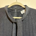 St. John  Collection Gray Tie Neck Knit Sweater Dress Long Sleeve Photo 7