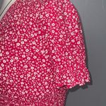 Abound  Pink/White Floral Short Sleeve V-Neck Elastic Waist Crop Top XS Photo 4