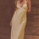 ZARA  lime Light Green Slip maxi Dress Photo 8