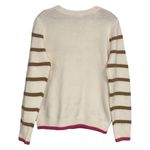 st. john's bay St John's Bay Star Crewneck Sweater Brown and Pink Striped Long Sleeve Knit Top Photo 1