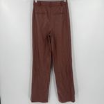 House Of Harlow Brown Faux Leather‎ Tapered Leg Pants Pleated Trousers Size 2 Photo 3