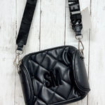 Steve Madden  Cyndy Quilted Crossbody Bag Black Adjustable Strap Logo Casual Photo 0