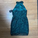 Boston Proper NWT Sequin Dress SZ 12 Halter Knee High Neck Holiday Cocktail Part Photo 1