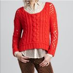 Free People  Red orange Wildfire Fluff Sweater size Medium Photo 0