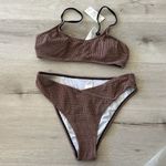 Cupshe Rib Scoop Neck Top & Hipster Bikini Set Mineral Wash M NWT IN PACKAGE Photo 6