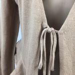 Michael Kors Brown Open Embellished Tie Front Sweater M PM Photo 5