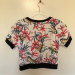 Tbags Los Angeles T-Bags Los Angeles Cropped Short Sleeve Sweatshirt Floral Lizards New XS Photo 3