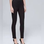 White House | Black Market The Skinny Pants 4 Black Tonal Jacquard Filigree Knit Photo 8