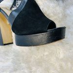 Guess Black Suede Leather Platform Heels Wrap Ankle Sz 40 Sz US 9 Photo 13