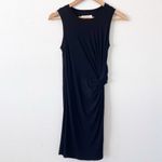 Bailey 44 Sleeveless Jersey Knitted Tie Knot Dress in Black Photo 1
