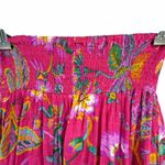 Boho Floral Maxi Skirt XS Smocked Waist Button Front Festival Cottagecore Boho Pink Photo 8