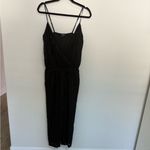 Ralph Lauren Lauren  Black Sequin Stretchy Jumpsuit Surplice Jumpsuit Small Photo 3