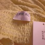 Sophie Rue  Top Womens Small Yellow Long Sleeve Cropped Ruched Square Neck Blouse Photo 7