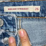 Levi's Levi’s medium wash rib age straight Jean non ripped raw hem button fly #759 Photo 2