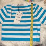 ZARA  Blue Stripped Crop Top. Size S Photo 6