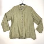 Flax  Linen Snap Front Jacket Size Medium Photo 1