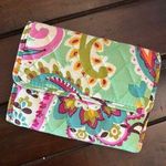 Vera Bradley Euro Wallet Tutti Fruitti Multicolor Green Paisley Snap Closure Photo 0