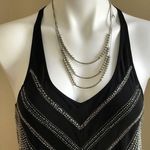 Madison Marcus  Black & Silver Silk Beaded Mini Dress Sz. XS Photo 3