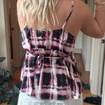 Pink, black, and green plaid satin tank top Size XL Photo 2
