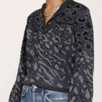 Heartloom ✨  Natalia Wool Blend Leopard Print Pullover Sweater in Charcoal Gray S Photo 0