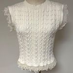 BiBi Contrast Cable Ruffle Sweater Tank Size XS Photo 3