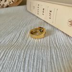 Ecco Green Square Stone Thick Signet Band Ring Jade Olive Sage Earthy Classic Jewelry Photo 6