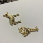 Lot Of 2 Pretty Brooch Pin Vintage Gold Tone Gold Circle Swirls Photo 5