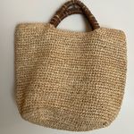  Straw Tote with Pink and Tan Pom-Poms Vineyard Vines Size: OS Photo 2