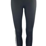 First Division Black White Side Stripe Ribbed Knit Mid Rise Leggings Pants Sz XS Photo 0