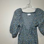 Old Navy Floral Puff Sleeve Smocked Midi Wrap Dress Women's Small boho cottage Photo 1