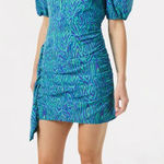 RHODE Pia Dress in Electric Moire size 2 Blue Photo 0