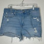 Madewell the Perfect Jean Light Blue Distressed Jean Shorts 31 Photo 0