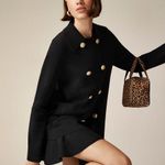 J.Crew Warwick Sweater Blazer Knit Gold Buttons Black Classic Relaxed XXS NWT Photo 0