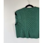Babaton Aritzia  Womens Vest Green Emporia Merino Wool Cable Knit Sweater Small Photo 6