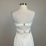 AQUA  Strapless Cut-Out Back Long A-Line Evening Gown White Size 6 Formal Dress Photo 7