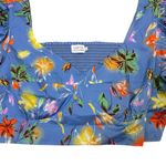 Tanya Taylor  Aileen Top 3/4 Sleeve Smocked Floral Sweetheart Cropped Size 22 Photo 4