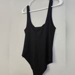 Reformation  Black Ribbed Scoop Neck Tank Bodysuit Photo 5