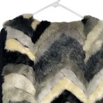 Cliche Faux Fur Black Sleeve Sweater Jacket size XL Gray Cream size XL Photo 5