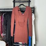 Bottega Veneta New  Ribbed Knit Mini Dress in Rust Brown Photo 9