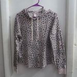 Victoria's Secret leopard animal print hoodie sweat shirt in tan, brown and black size medium. Photo 0