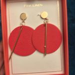 Pink Lily Vibrant Red and Gold Statement Earrings NWT π 3x15$ Photo 1