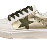 NEW Vintage Havana Lexa Olive Star Casual Womens Sneakers White/Gold/Green 8 White Photo 0