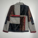 NORM THOMPSON Velvet Silk Colorblock Jacket Small Multicolor Patchwork Artsy Photo 4
