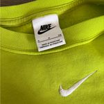 Nike  Women's Lime Green Cropped Loose Fit Crew Neck Sweatshirt Size Small Photo 2