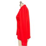 Vintage 70s Mardi Modes Red Dagger Collared Long Sleeve Blouse S/M Fit Disco Size M Photo 2