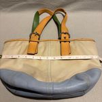 Coach  canvas shoulder tote handbag L3J-4428 beige blue green Photo 10
