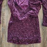 Retrofête Retrofete Mertzi Sequin Dress in Purple Size Small Mini Long Sleeve NWT Photo 6